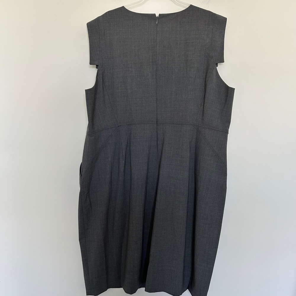 NWT J.Crew 365 Sheath Dress Gray 24 Wool Blend Cap Sleeve Pockets - Picture 8 of 12